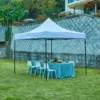 10 x 10ft Square Pop Up Canopy Tent-White in the backyard