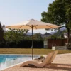 11 ft Large Round Patio Market Umbrella by the pool