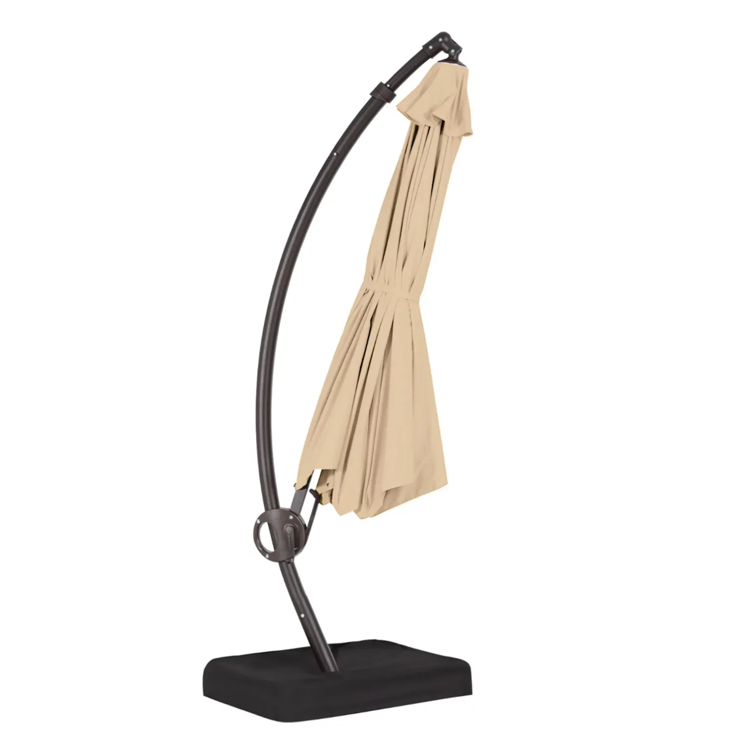 11ft Round Curved Offset Hanging Umbrella with Base - Image 3