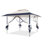 13 x 13 ft Square Pop-up Gazebo with Mosquito Netting - Navy