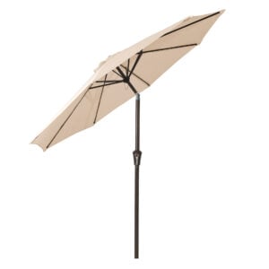 Round Tilt Patio Umbrella - Tilting - Beige