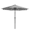 9ft Round Tilt Patio Umbrella with Solar LED Light - Light Gray