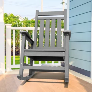 Dark Gray Presidential Rocking Chair on Porch