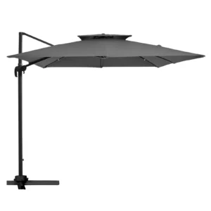 Double Top Square Cantilever Umbrella - Dark Gray