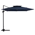 Double Top Square Cantilever Umbrella - Navy