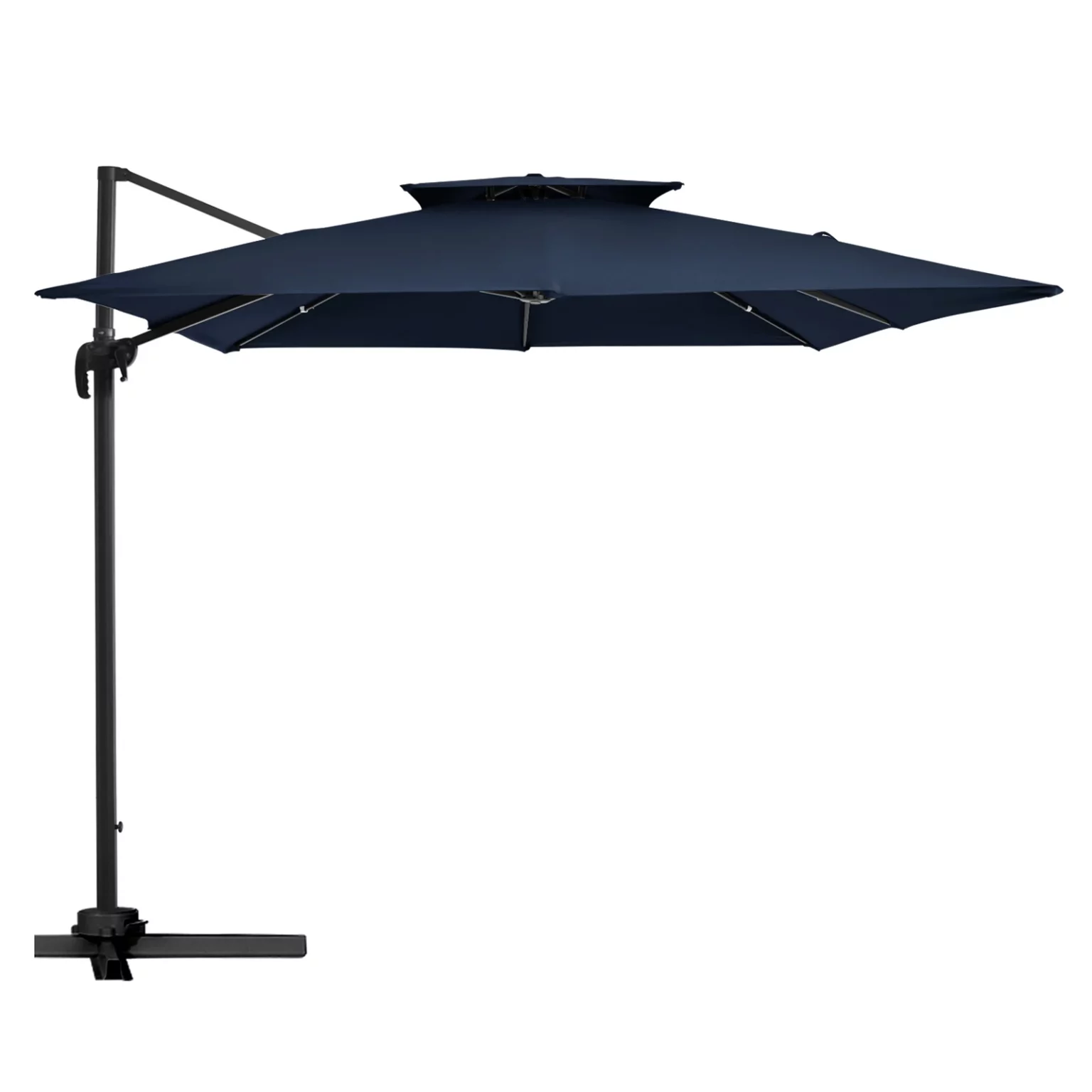 Double Top Square Cantilever Umbrella - Navy