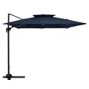 Double Top Square Cantilever Umbrella - Navy