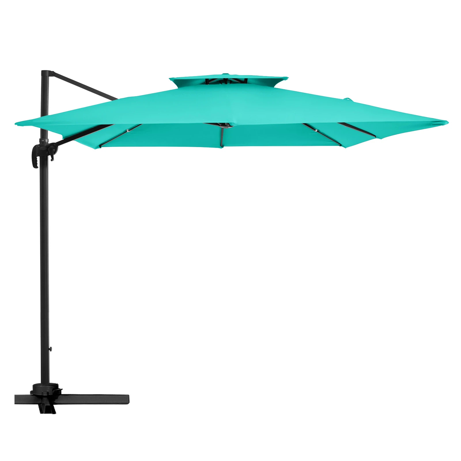 Double Top Square Cantilever Umbrella - Verdigris