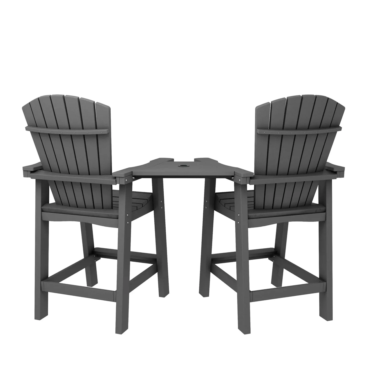Joint Bar Height Adirondack Chairs with Connecting Table - Image 2