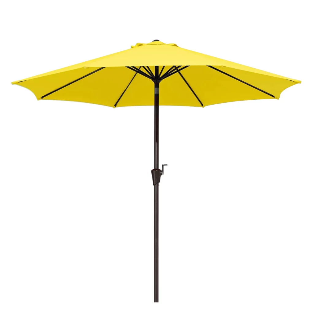 Olefin 10 ft Round Auto Tilt Patio Umbrella - Yellow (1)