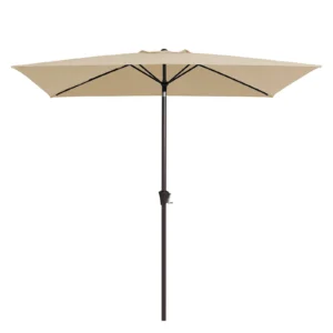Olefin 6.5 x 10 ft Rectangle Auto Tilt Patio Umbrella - Beige