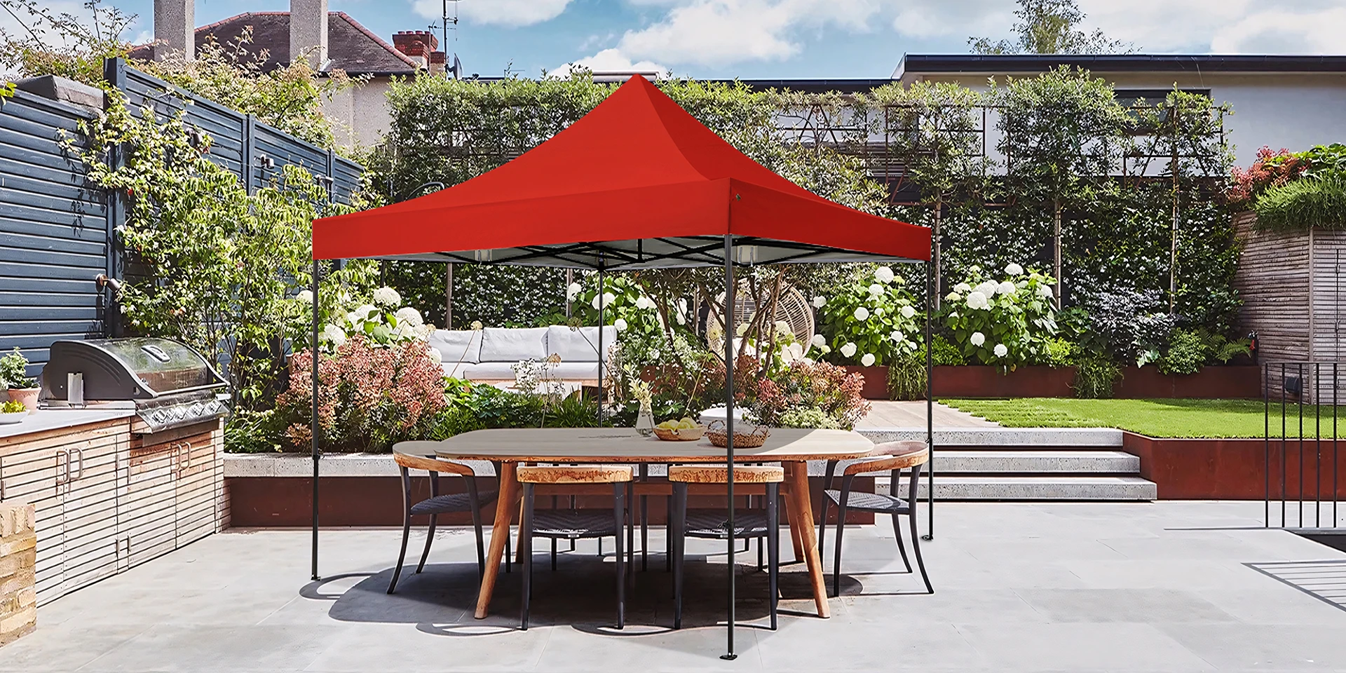 Red 10 x 10ft Square Pop Up Canopy Tent