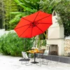 Red 10ft Round Offset Hanging Umbrella