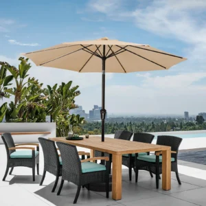 Round Tilt Patio Umbrella with Dining Set