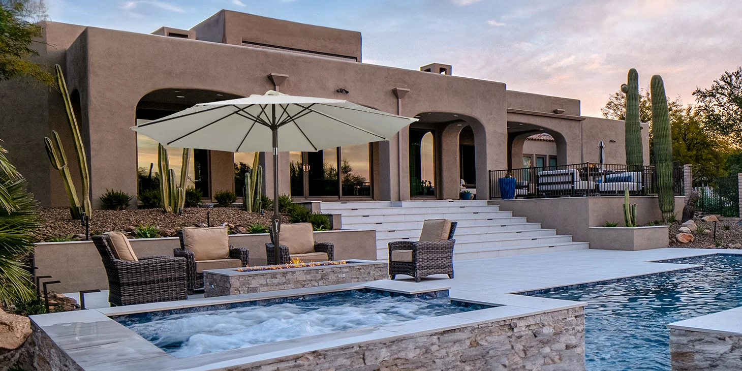 9ft tilting patio umbrella and outdoor sectional sofa
