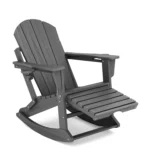 Versatile Folding Adirondack Rocking Chair - Dark Gray