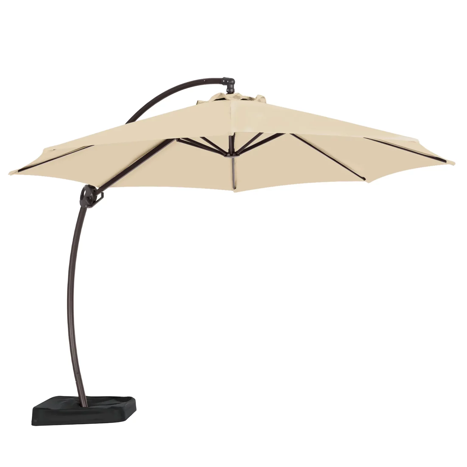 11ft Round Curved Offset Hanging Umbrella with Base - Image 2