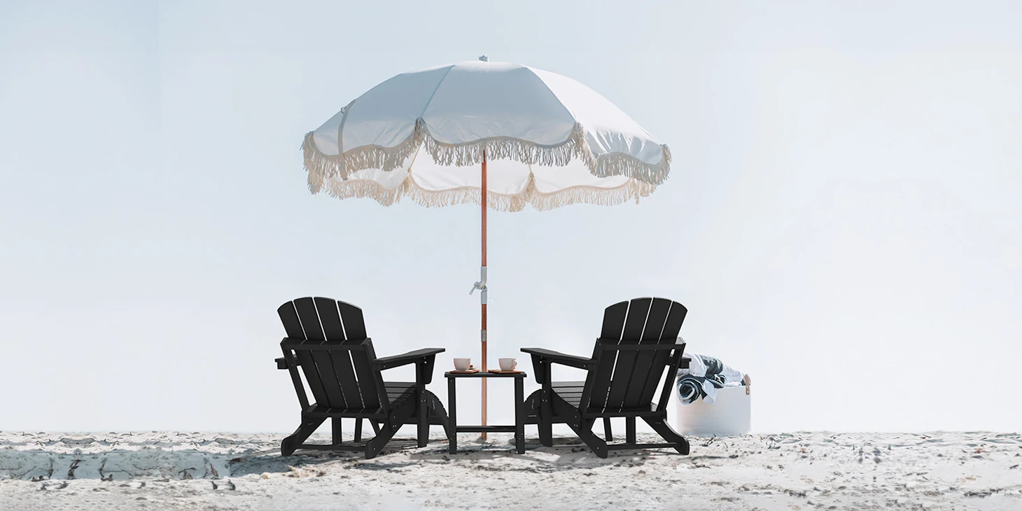 5-pieces reclining Adirondack chairs with ottoman and side table
