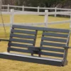 54″ Loveseat Porch Swing-Dark Gray on the lawn