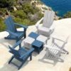 Four Modern Folding Adirondack Chairs and Side Tables