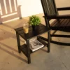 HDPE Plastic Outdoor Two Tire Side Table in Black