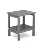 HDPE Plastic Outdoor Two Tire Side Table in Dark Gray