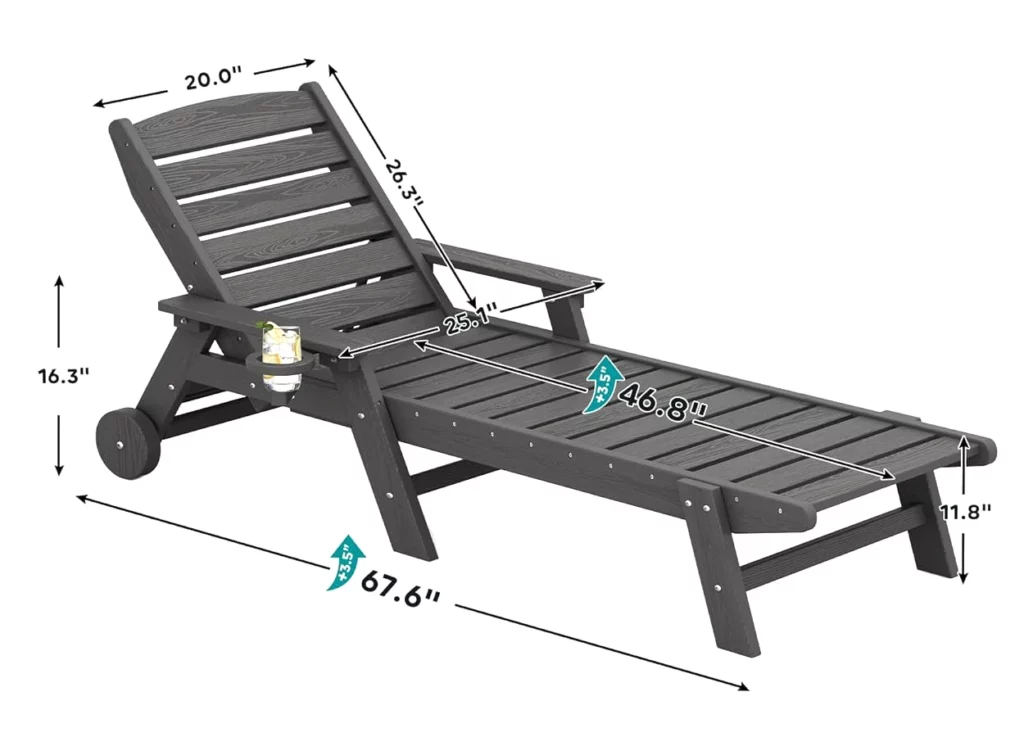 Casual Chaise Lounge Dimension