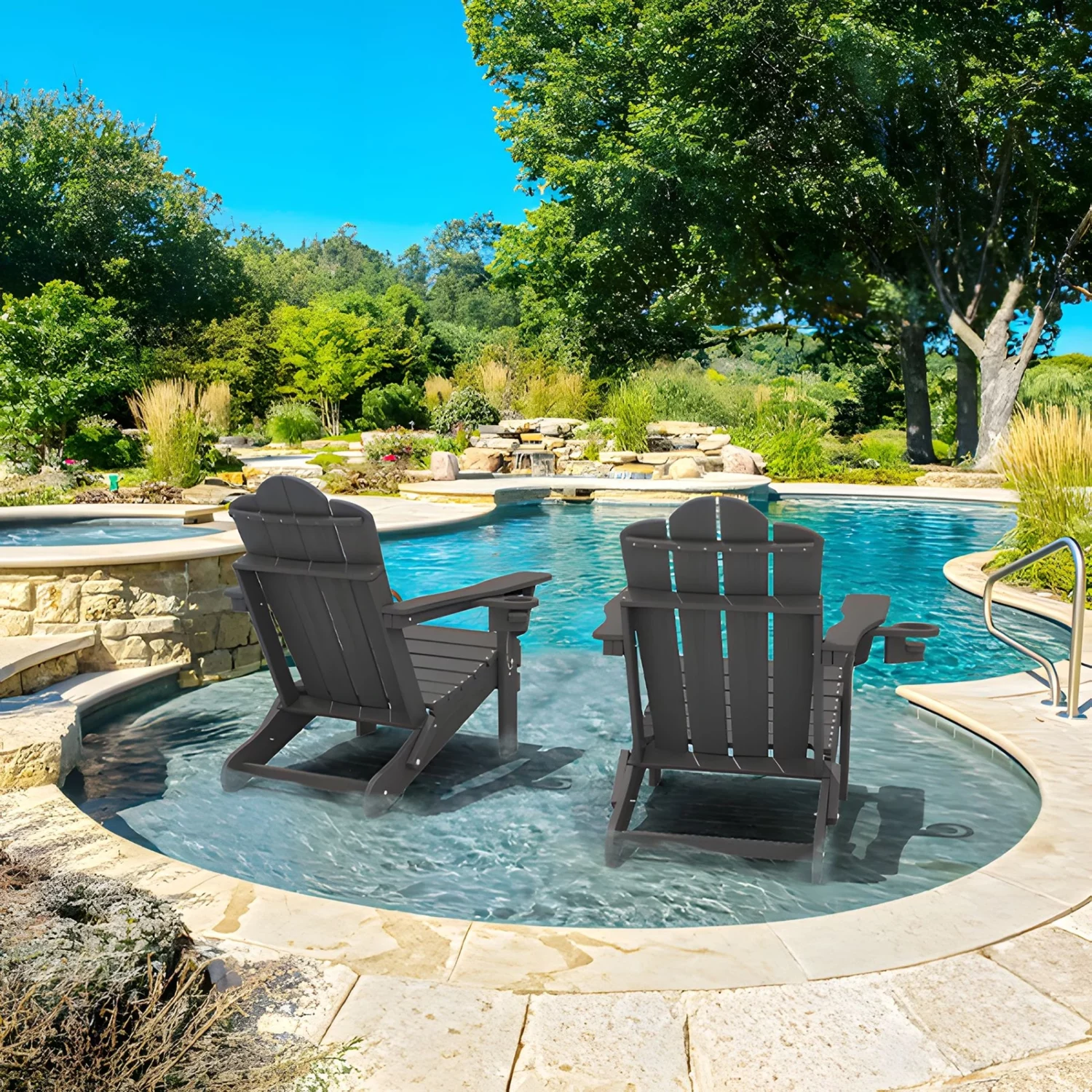 Vintage Folding Adirondack Chair with Reclining Backrest - Image 6