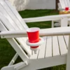 the cup-holder detail of the Vintage Folding Adirondack Chair with Reclining Backrest-White