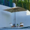 8 x 10ft Rectangle Patio Market Umbrella-Beige by poolside