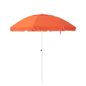 8.5 ft Portable Beach Umbrella with Sand Anchor - Reddish Orange