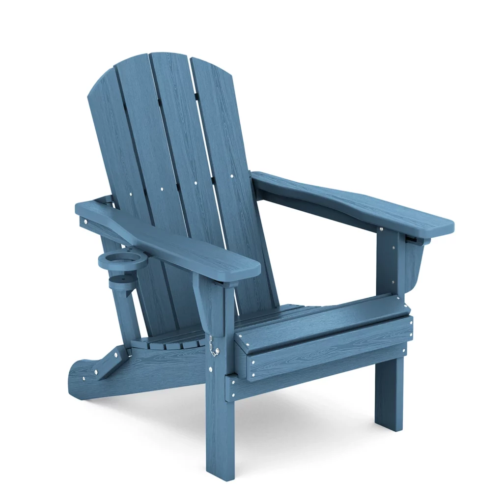Classic Folding Adirondack Chair with Reclining Back in Navy