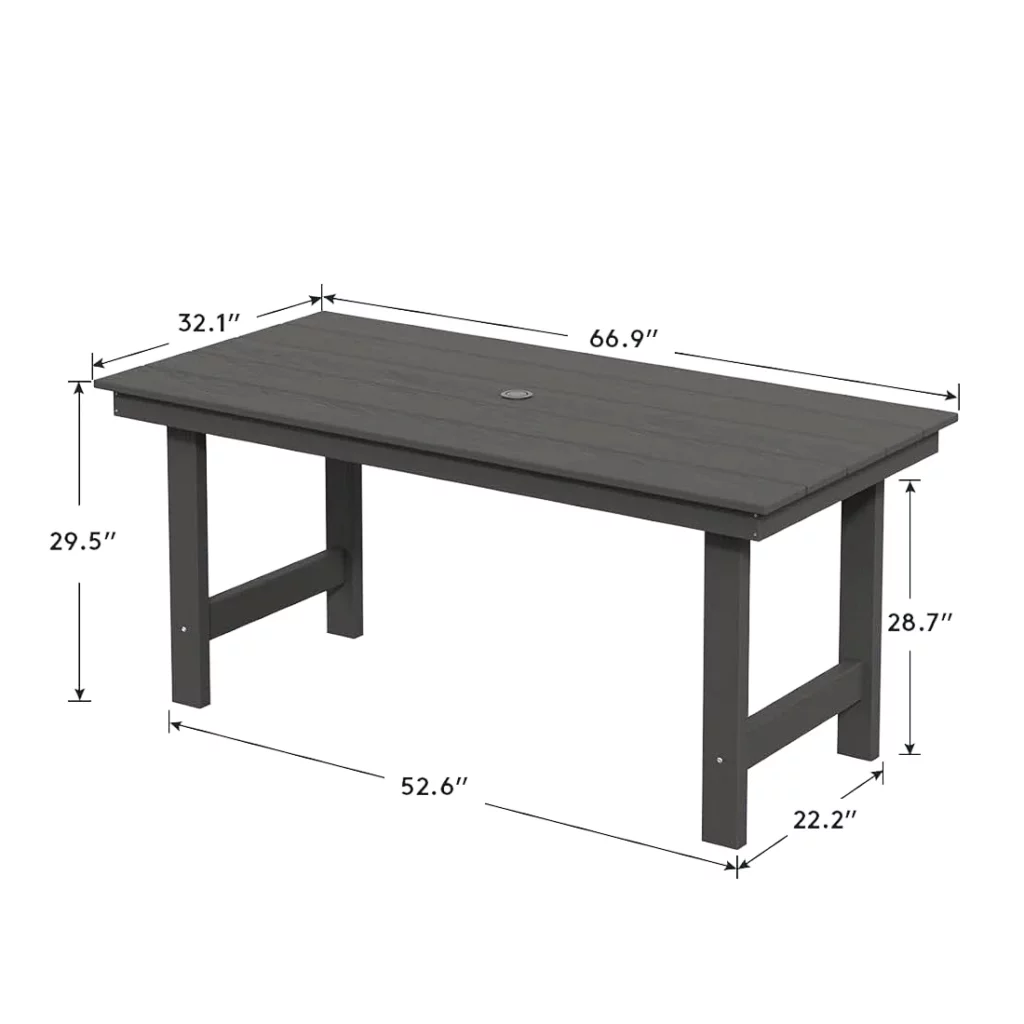 GRANGE 32 x 67inch Dining Table Dimension