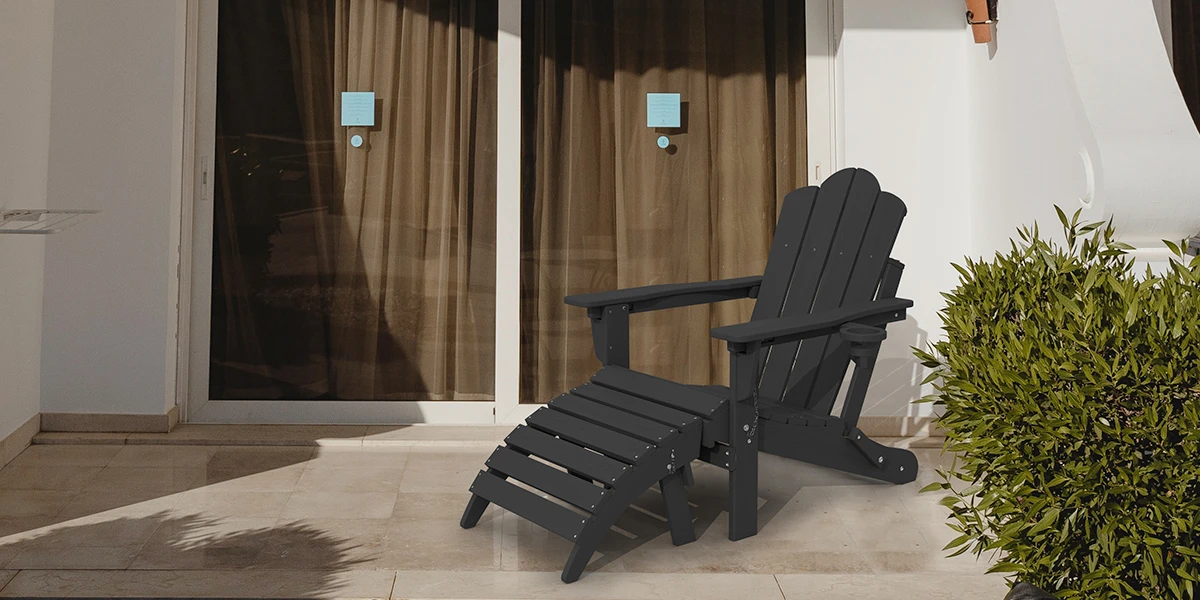 HDPE Folding Adirondack Ottoman Pairs with Vintage Adirondack Chair