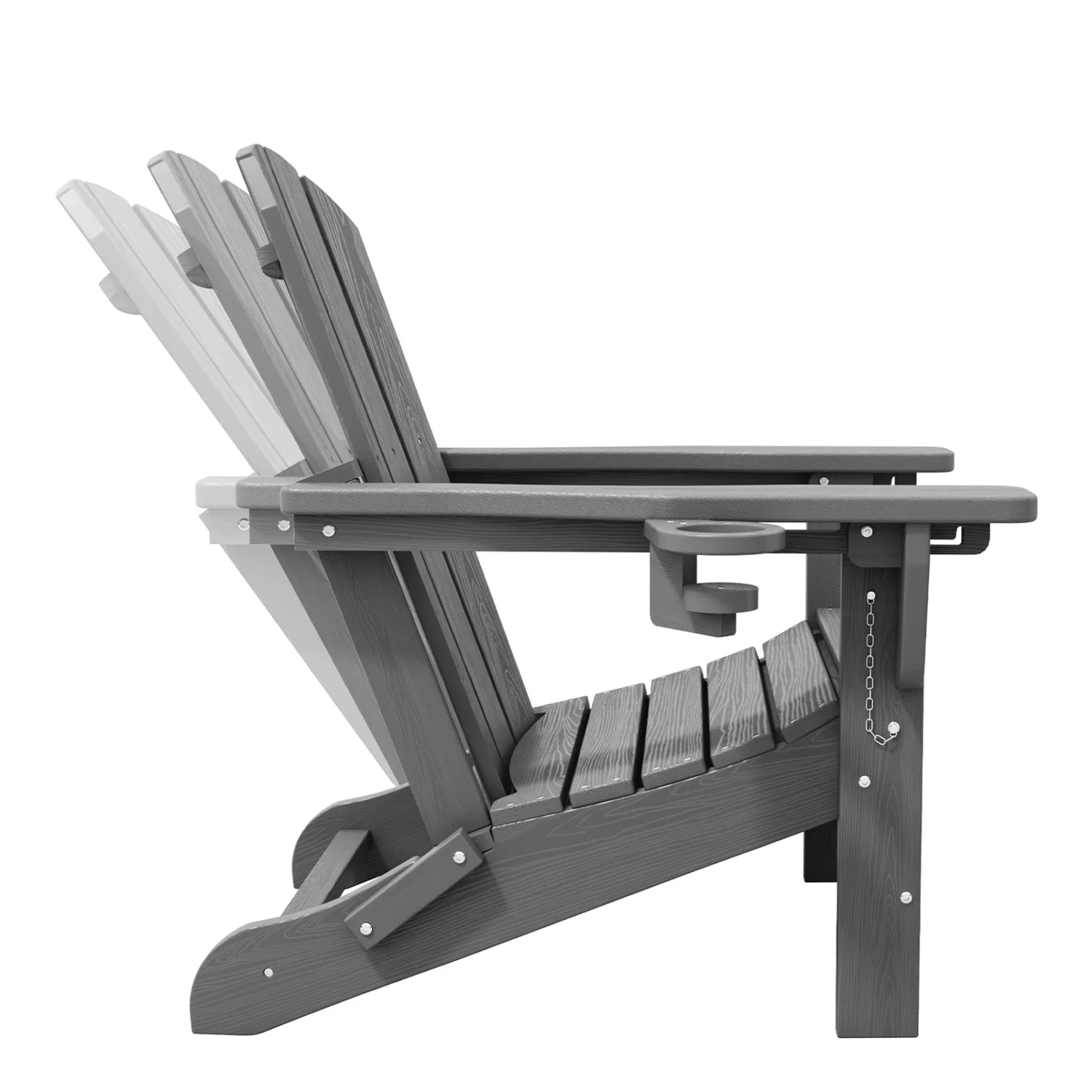 HDPE Reclining Folding Adirondack Chair with Ottoman - Image 3