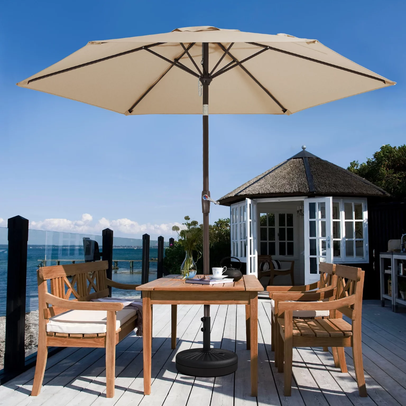 7.5ft Round Tilt Patio Umbrella - Image 9