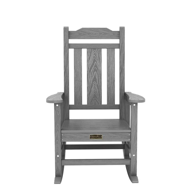 Traditional Porch Rocking Chair in Dark Gray - Front