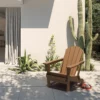 Classic Brown Folding Adirondack Chair in Patio