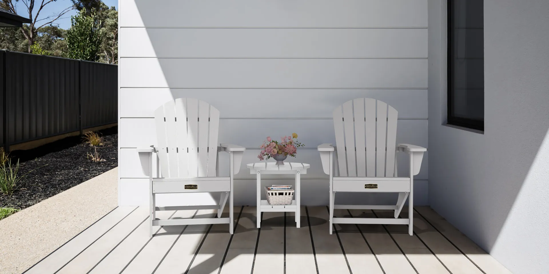 Westport Traditional Adirondack Chair set of 2 on the front porch