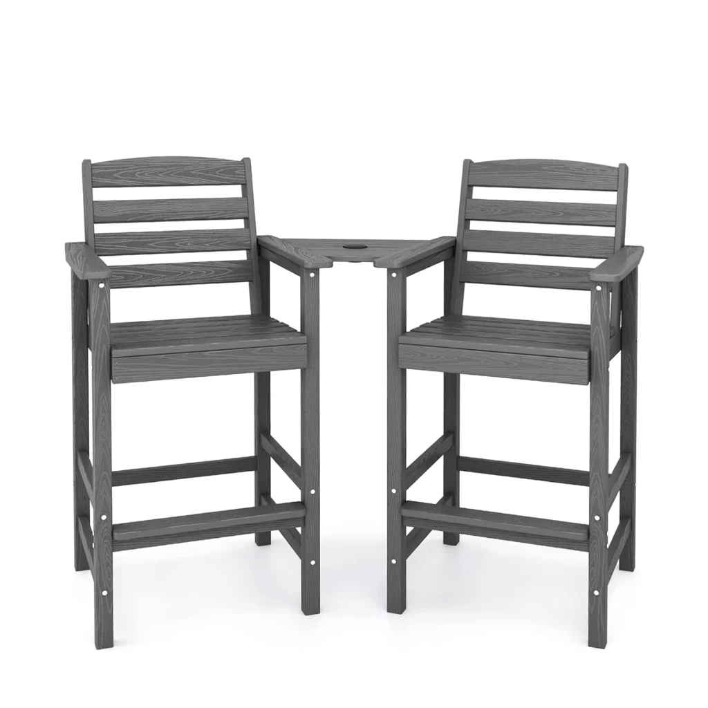 GRANGE Tete-a-Tete Bar Arm Chair Set in Dark Gray