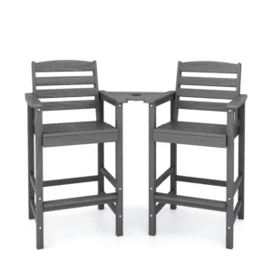 GRANGE Tete-a-Tete Bar Arm Chair Set in Dark Gray