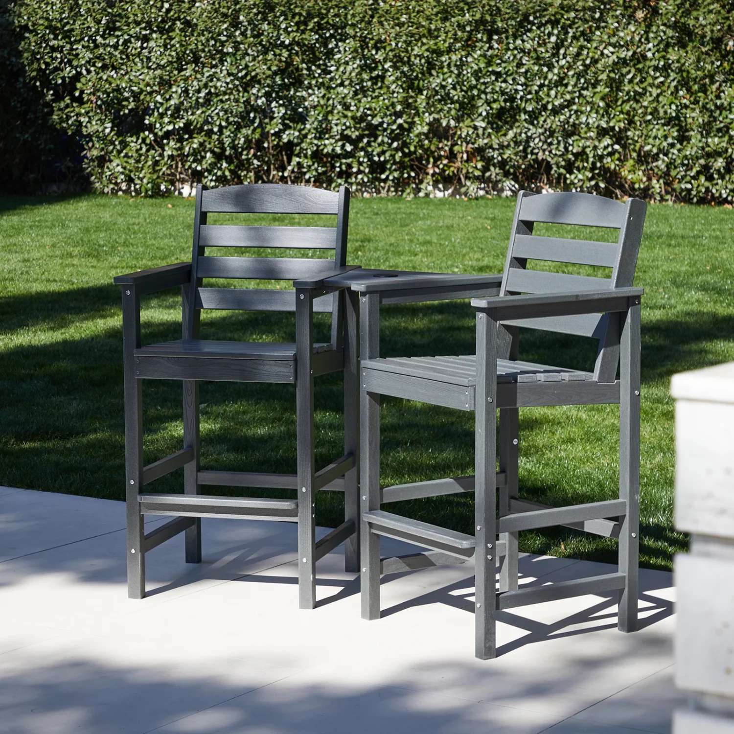 Low Back Bar Armchairs with Connecting Table - Image 8