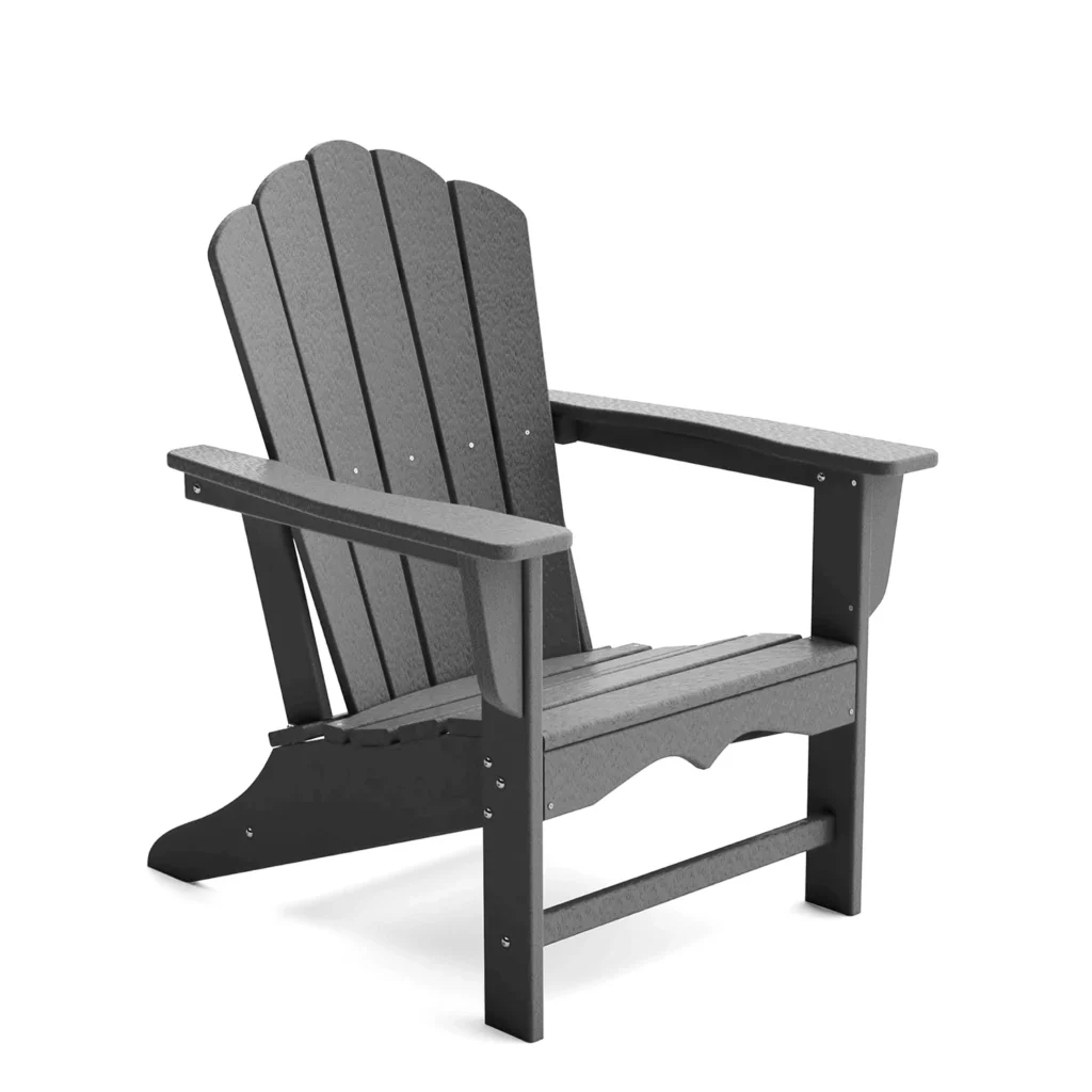 Vintage HDPE Poly Adirondack Chairs - Dark Gray