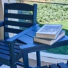 some books on the Low Back Bar Armchairs with Connecting Table-Navy Blue