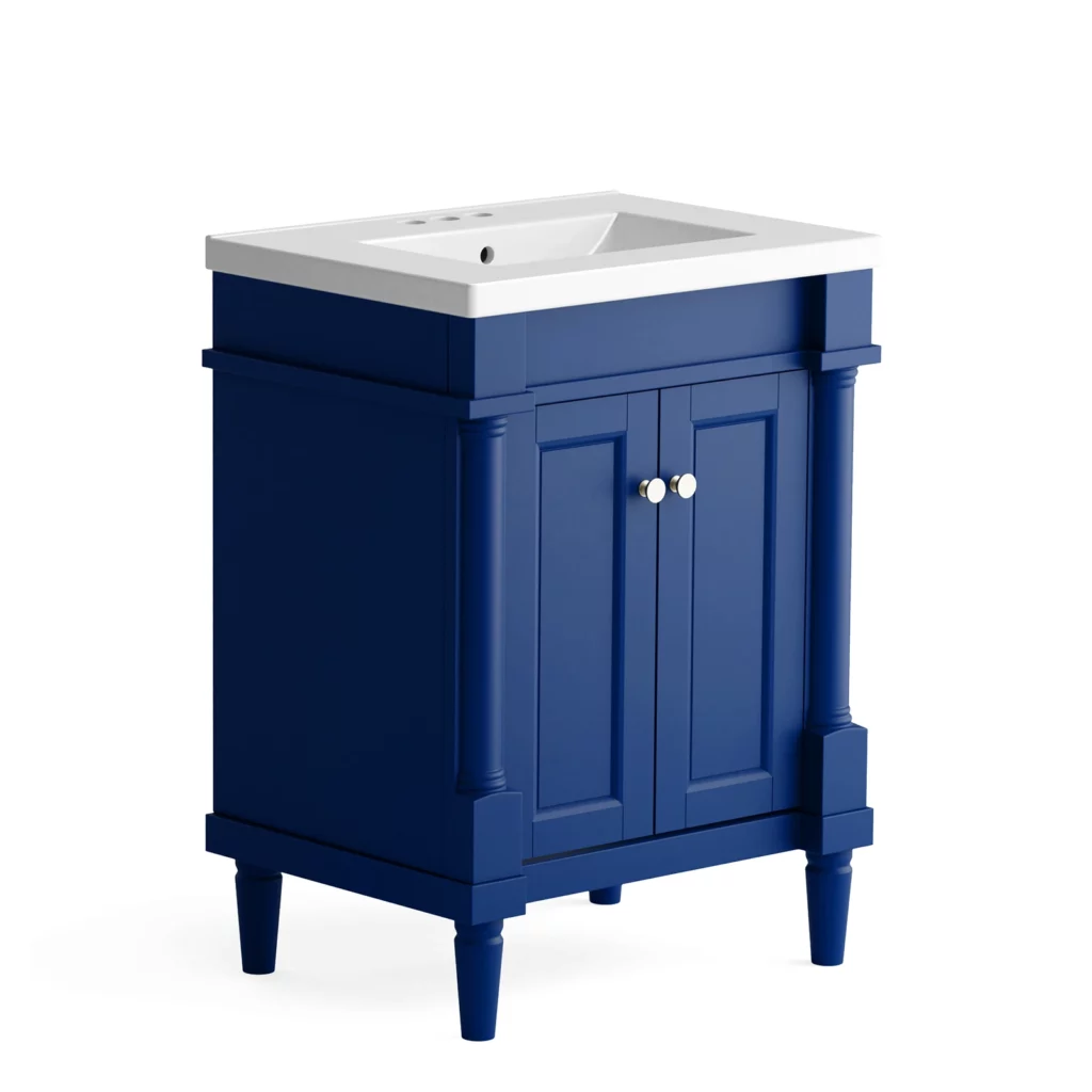 24" navy single bathroom vanity with sink-Homeselecting
