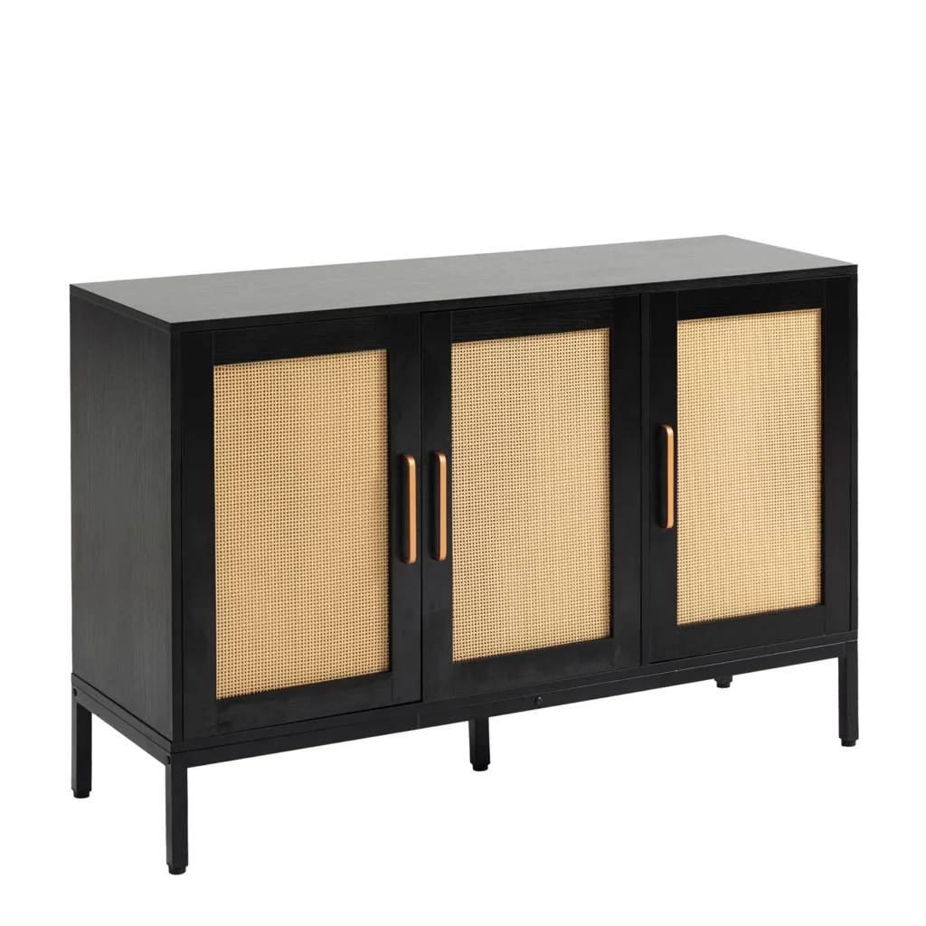 3 Door Rattan Sideboard - Homeslecting
