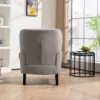 Back view of the Velvet Accent Sofa Armchair with Tufted Back-Gray