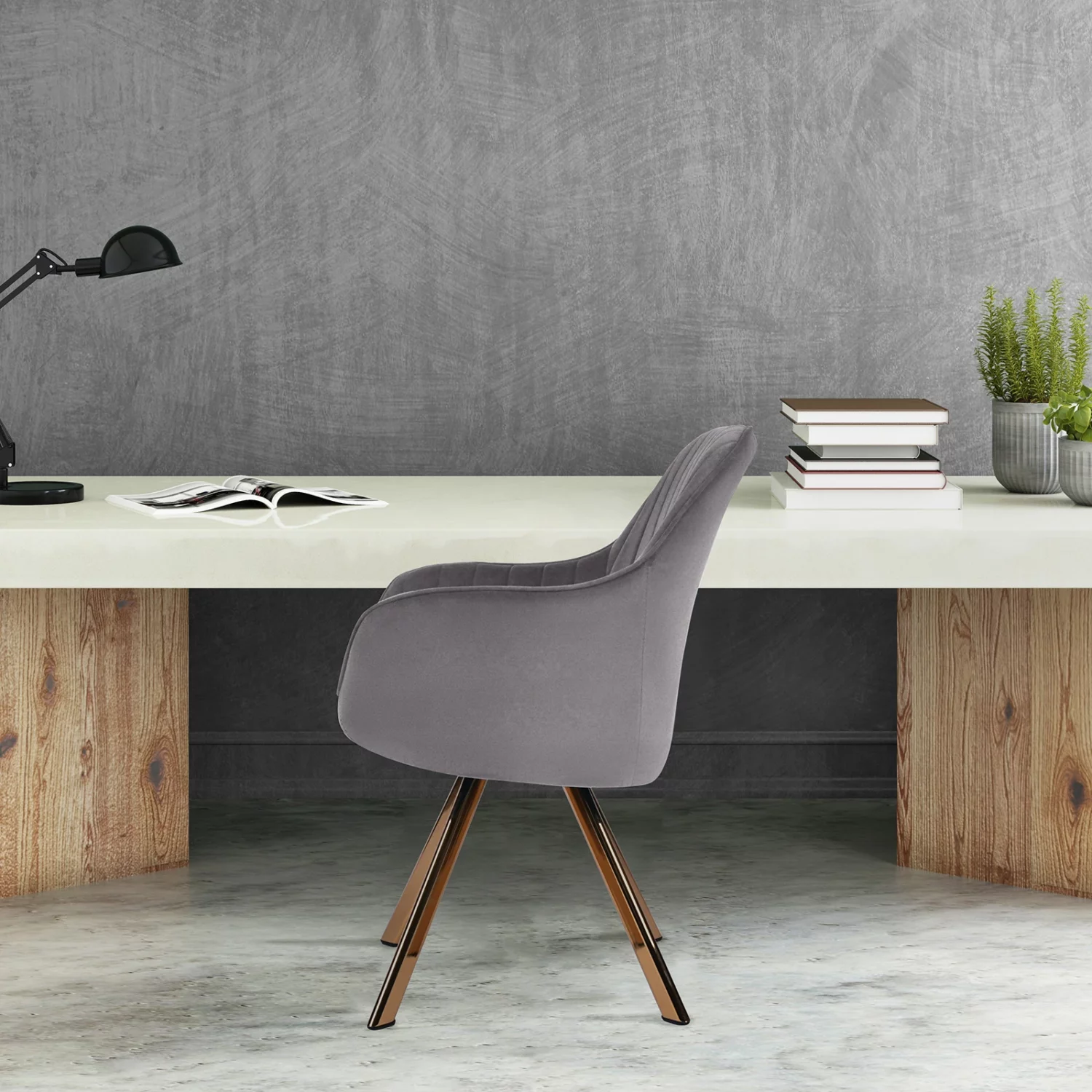 Modern Brushed Velvet Swivel Armchair - Image 4