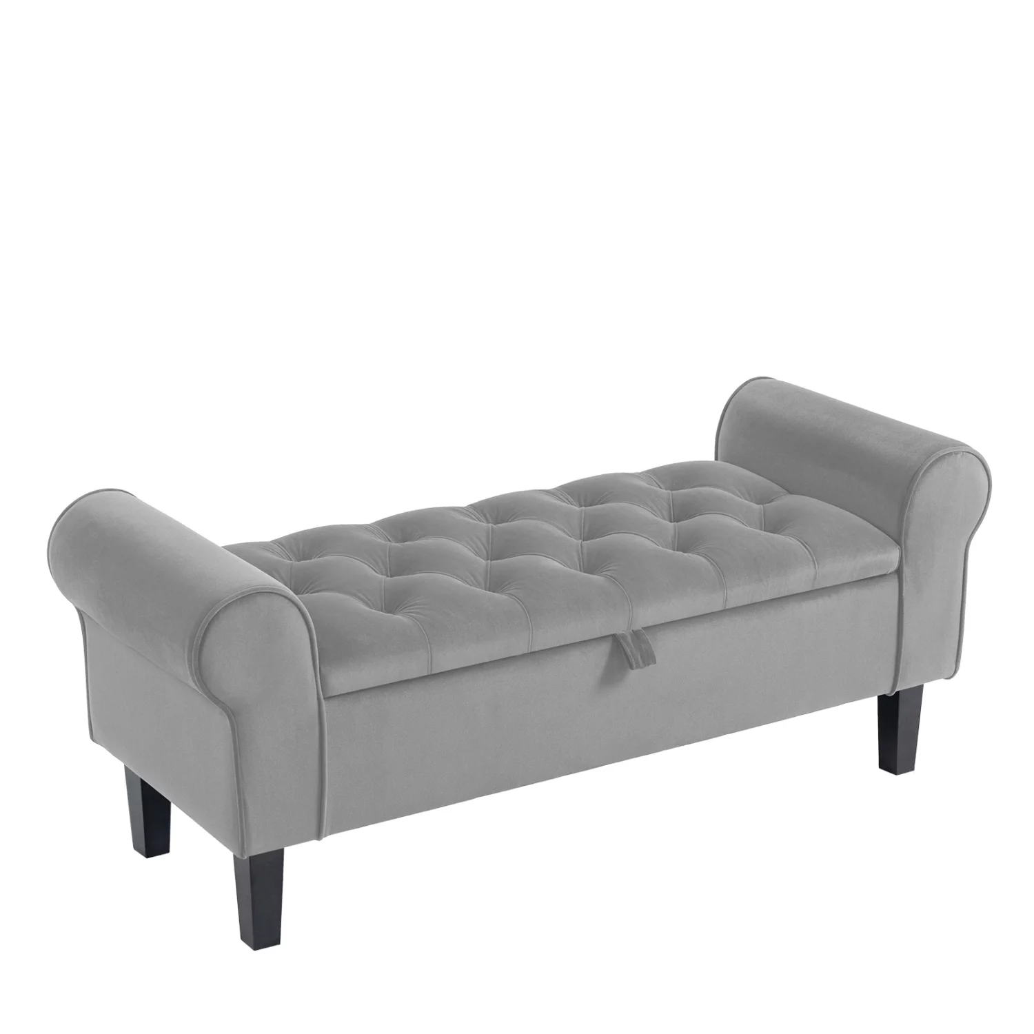 Bedroom Tufted Velvet Armed Storage Bench - Image 3