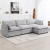 Gray 3 Seat Sectional Sofa on the carpet